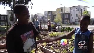 Chef Nikki Shaw Visits a Community Garden.