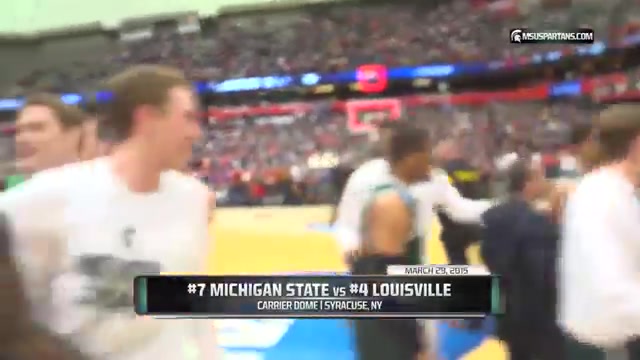 No.7 Michigan State Celebrates win over No.4 Louisville