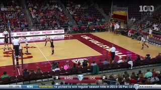 Women's Volleyball: USC 3, ASU 1 - Highlights 10/16/15