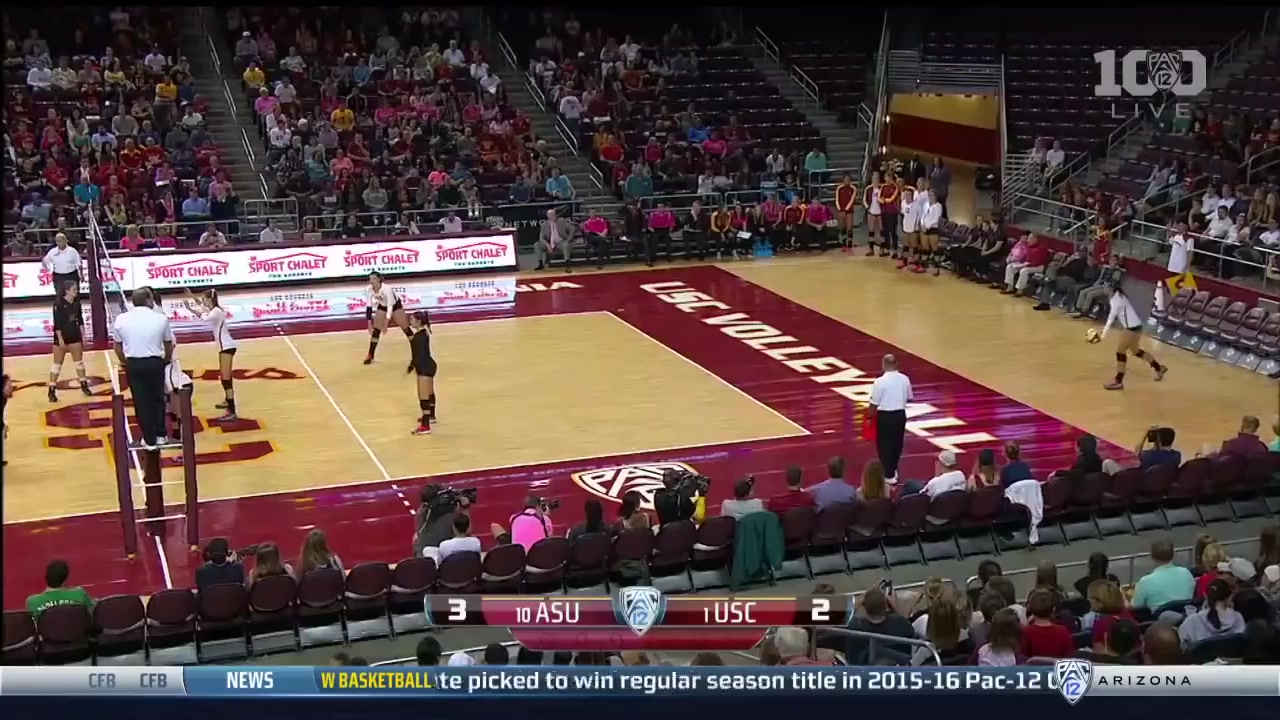 Women's Volleyball: USC 3, ASU 1 - Highlights 10/16/15
