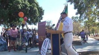 USC gifts Million - Councilman Huizar cuts the ribbon