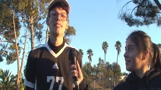 Varsity Soccer player Johnny is interviewed by Xochitl