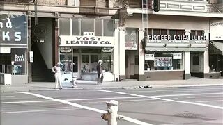 1940s - Downtown Los Angeles in color [60fps,Remastered] w_sound design added