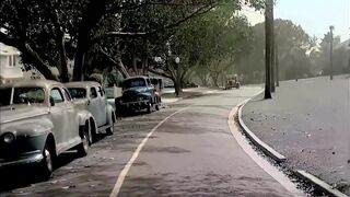 1940s - Downtown Los Angeles in color [60fps,Remastered] w_sound design added